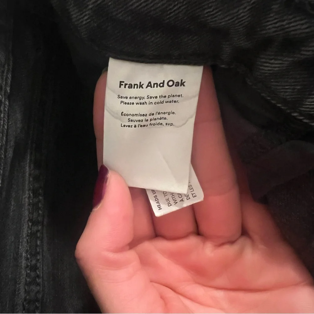 Frank & Oak Charcoal High-Rise Women's Jeans Straight Leg Office Career Work - Picture 7 of 7